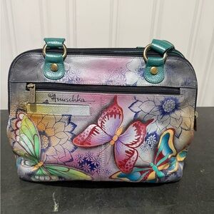 Anuschka Colorful Butterfly Shoulder Bag